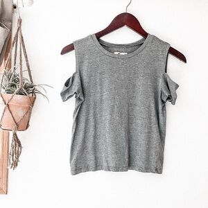 Hollister Gray Cold Shoulder Crop Top